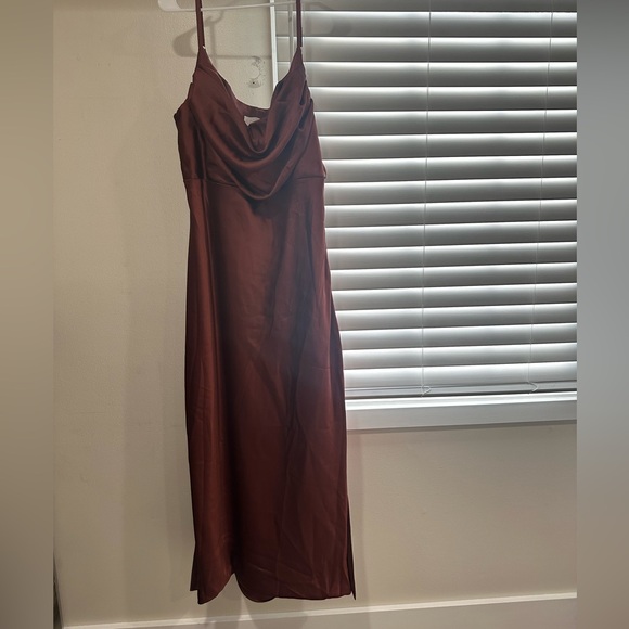 NWT Revelry Skye Satin Cinnamon Rose Bridesmaid Dress (Petite length) - Picture 2 of 5